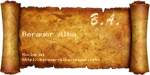 Berauer Alba névjegykártya
